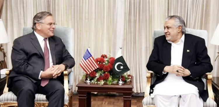 Ishaq Dar, US Ambassador discuss ‘matters of mutual interest’