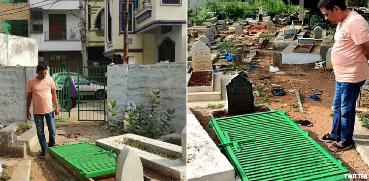 Viral photos of locked grave are from India’s Hyderabad, not Pakistan