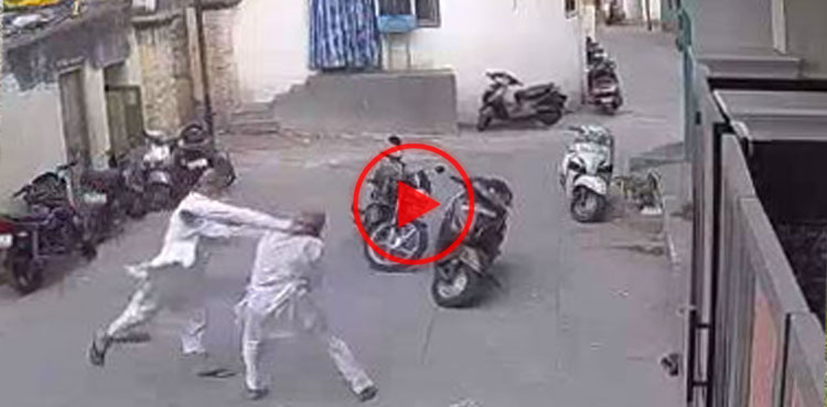 Senior citizens brawl after crashing motorcycles, video goes viral