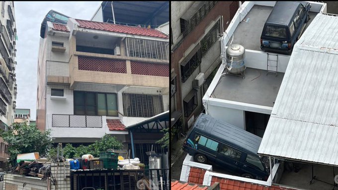 Man parks vans on building roof to avoid fines, pictures go viral