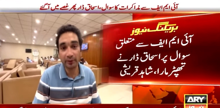 Ishaq Dar vents anger on journalist over IMF-related questions