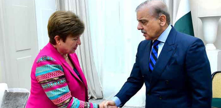 In phone call with IMF chief, PM Shehbaz expects decision on stalled loan in a day or two
