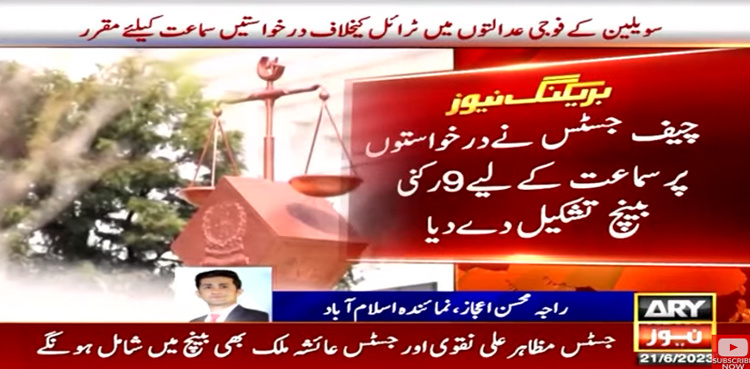 CJP constitutes bench to hear petitions against military courts