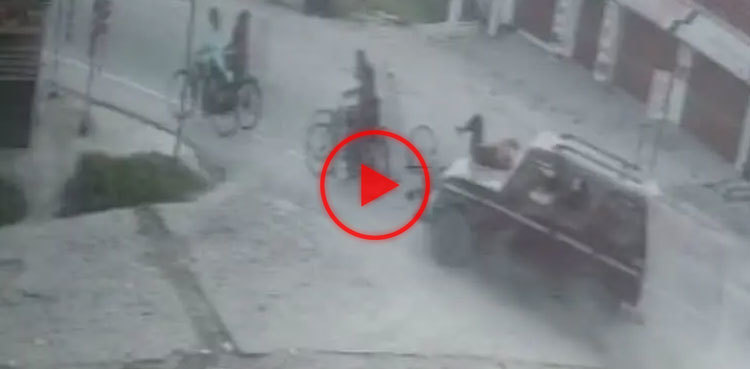Car runs over female students on cycles, horrific video goes viral