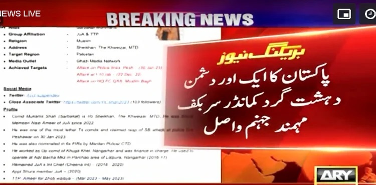 TTP commander Sarbakaf Mohmand dies mysteriously