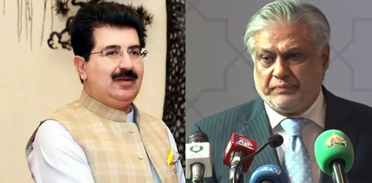 Ishaq Dar meets Acting President Sanjrani, discusses political situation