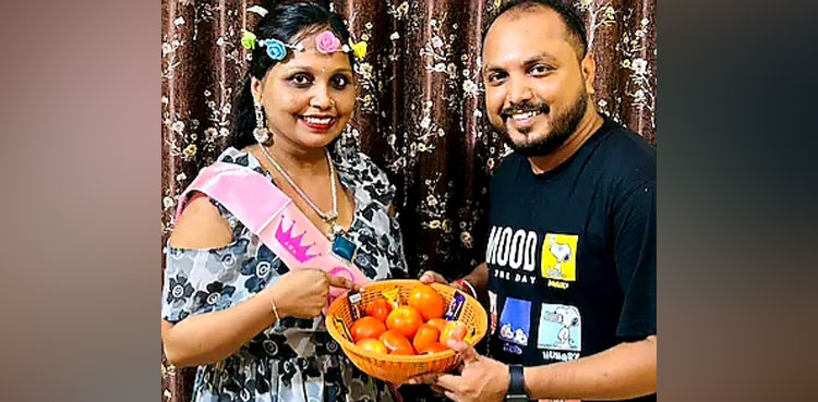 Woman receives tomatoes as gift on birthday