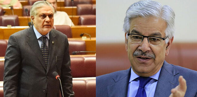Khawaja Asif rules out possibility of Ishaq Dar becoming caretaker PM