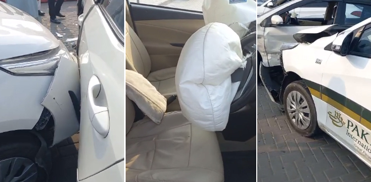 PIA crew vehicle meets accident at Lahore airport, air hostesses injured