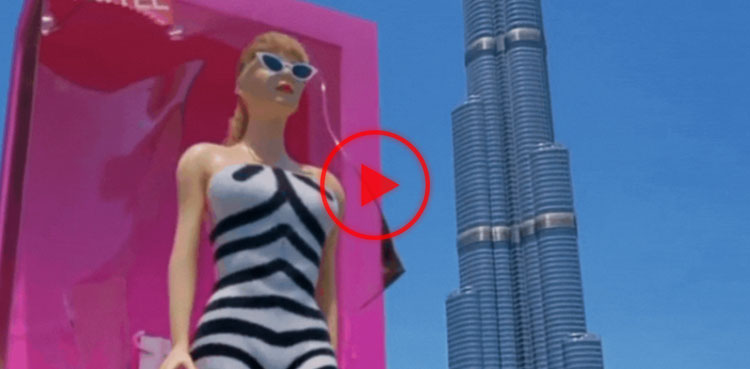 Video of giant Barbie next to Burj Khalifa goes viral