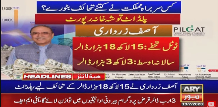 Toshakhana details reveal Asif Zardari received gifts worth $1.5m