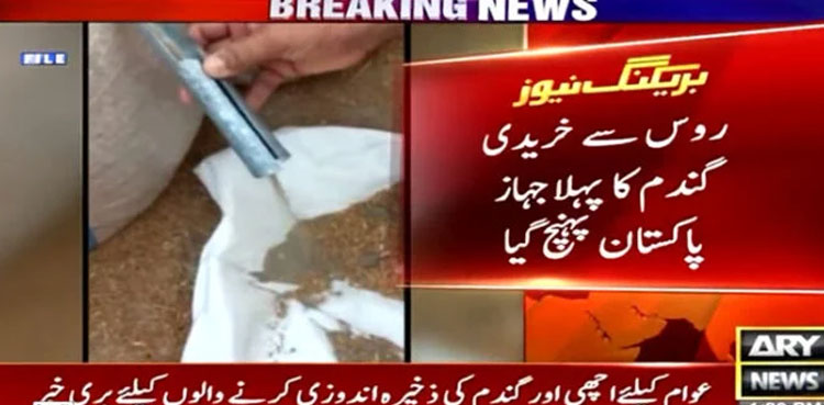 Russian ship carrying wheat docks at Karachi