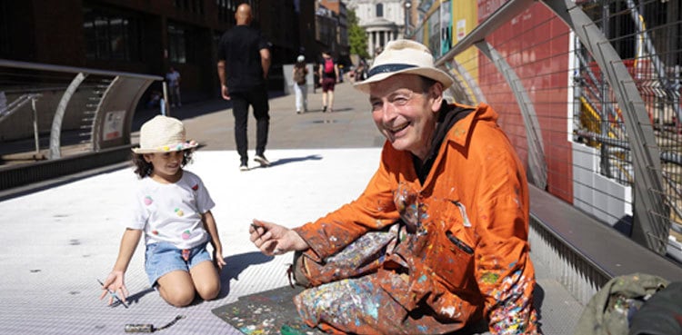 London chewing gum artist paints 'hidden world' beneath people's feet