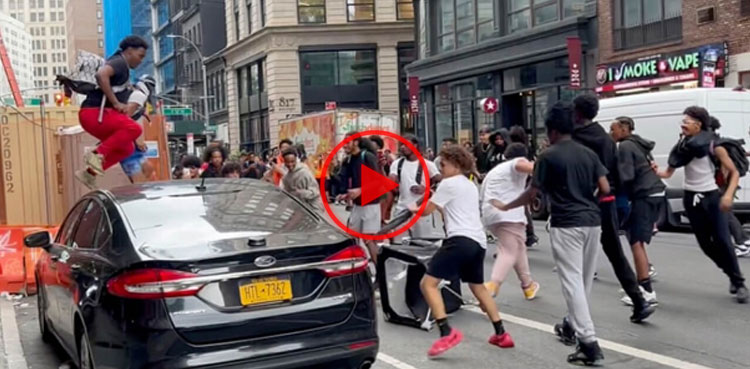 Watch: Influencer sparks riot in New York with gaming console giveaway