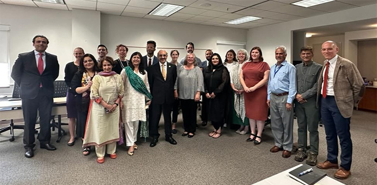 Masood Khan visits US Foreign Service Institute, interacts with designated US diplomats for Pakistan