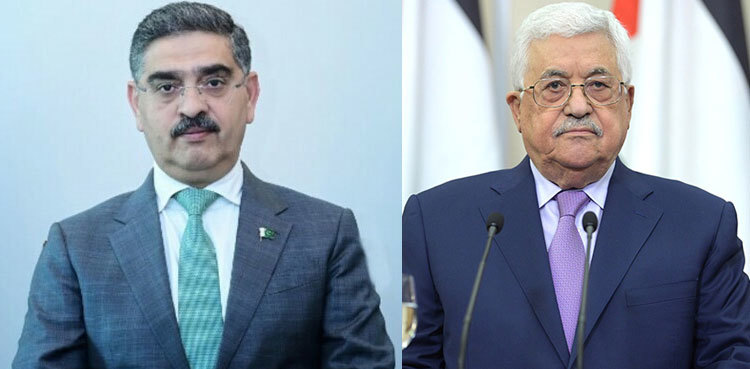 PM Kakar discusses Palestine situation with President Mahmoud Abbas