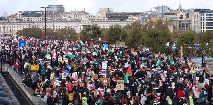 Hundreds of thousands rally in global cities to support Palestinians
