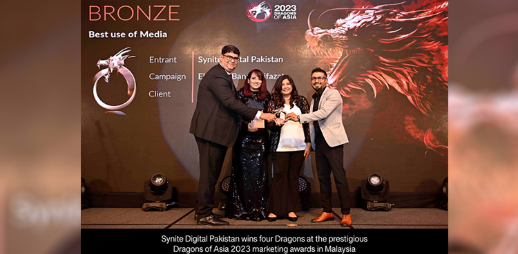 Synite Digital Pakistan Wins Four Dragons Awards at the Prestigious 2023 Dragons of Asia Marketing Communications Industry Awards in Malaysia