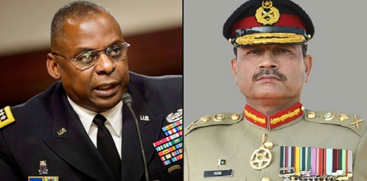 US defense secy discusses regional security with COAS Asim Munir
