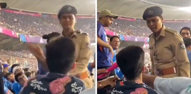 WATCH: Female cop, spectator get into fight during PAK vs IND clash