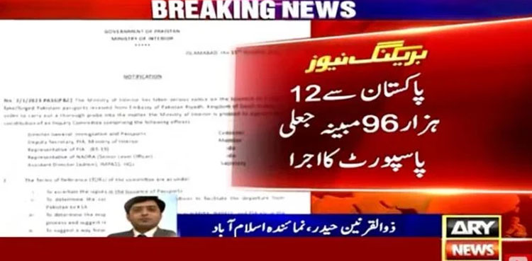 Committee formed to probe issuance of 12,000 fake Pakistani passports