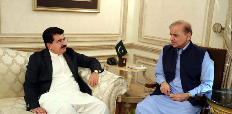 Sadiq Sanjrani, Shehbaz Sharif discuss issues of ‘mutual interest’