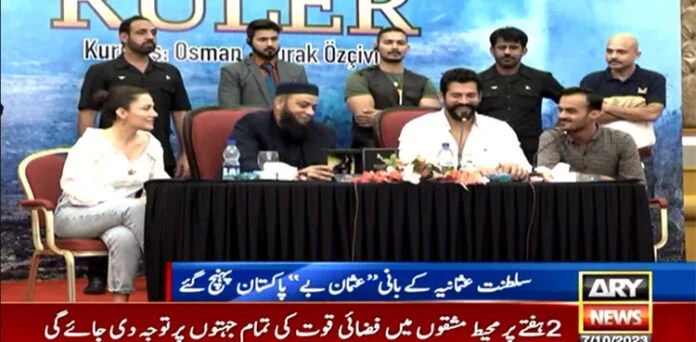 Kurulus Osman lead actor Burak Ozcivit lands in Karachi