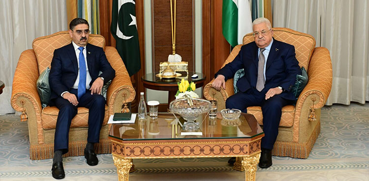 PM Kakar, President Abbas urge immediate ceasefire, end to siege of Gaza