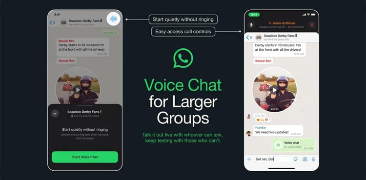 WhatsApp is adding a new way to voice chat with large groups