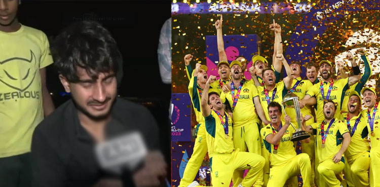 Cricket fan breaks down in tears after India misses World Cup trophy