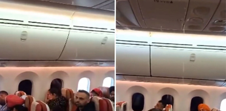 Watch: Water leaks through overhead bins on foreign airline flight