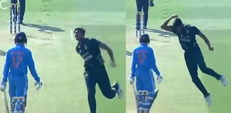 WATCH: Pakistan’s Muhammad Zeeshan gives aggressive send-off to India’s batter