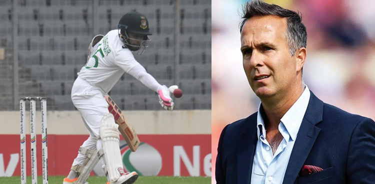 Michael Vaughan reacts to Mushfiqur Rahim getting out for obstructing field