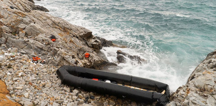 Two migrants found dead, 57 rescued off Greek island