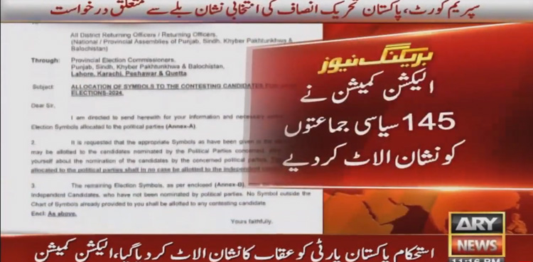 ECP allots election symbols to 145 political parties