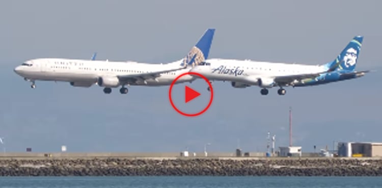 Two planes land side by side at airport, video goes viral