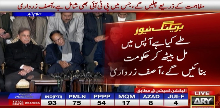 Zardari hints at another coalition govt after meeting Shehbaz, allies