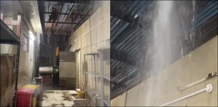 WATCH: Rainwater enters Jinnah Hospital's Gynae ward in Karachi