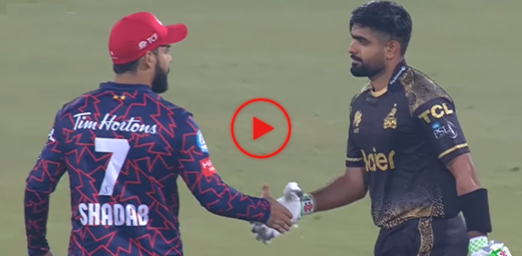 Watch: Shadab Khan congratulates Babar Azam for century in PSL