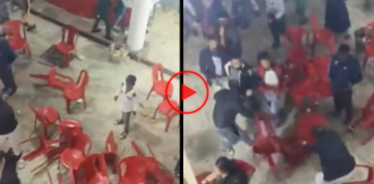 Watch: Wedding guests attack each other with chairs