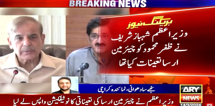 Govt takes back IRSA Chairman's appointment after Sindh's objection