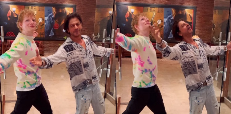 Ed Sheeran learns SRK's signature pose from the man himself - Watch