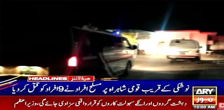 Armed men block road near Nushki, shot dead nine bus passengers
