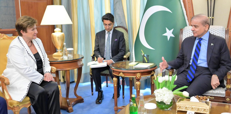 PM meets IMF chief; reiterates govt’s commitment to revive Pakistan’s economy