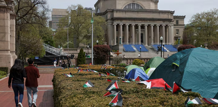 Over 200 attend Pro-Palestinian protest near Columbia University