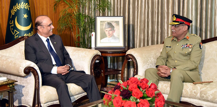 President Zardari, CJCSC Mirza express resolve to stamp out terrorism