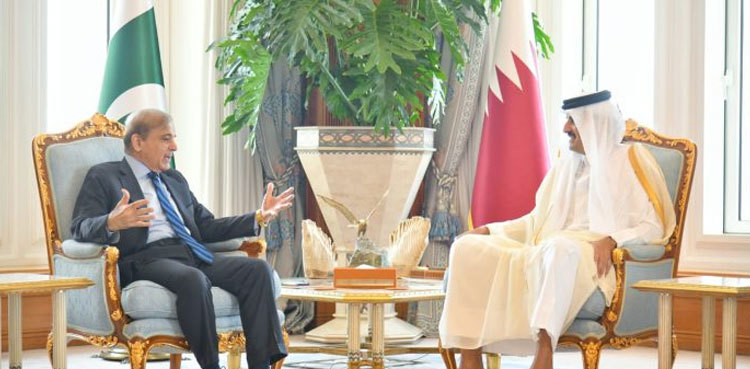 PM Shehbaz, Qatari Amir discuss bilateral relations