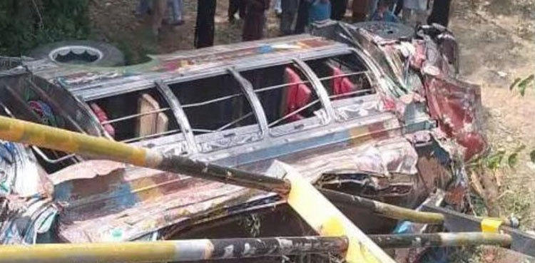 Four dead as passenger van plunges into ditch near Haripur