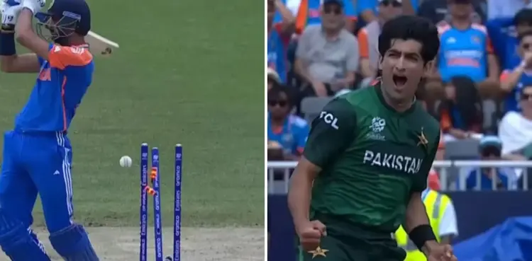 Watch: Naseem Shah castles Axar Patel in IND vs PAK T20 World Cup game