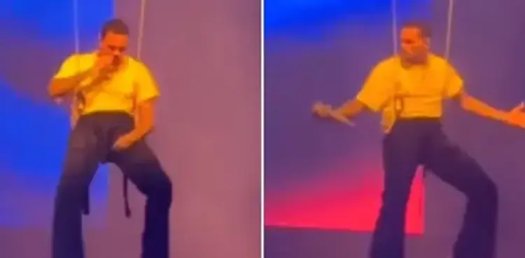 VIDEO: Singer stuck mid-air during concert while performing 'Under the Influence'